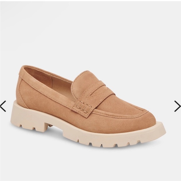 Dolce Vita Shoes - Dolce Vita Elias Toffee Suede Leather Lug Sole Chunky Penny Loafers Women's 9.5